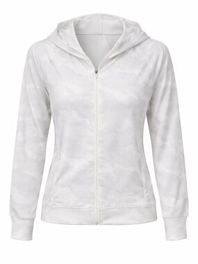 RBX Women’s White Camo Hooded Zip Jacket. Size L